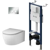 AM.PM Set - Vorwandelement + Drückerplatte Toilette mit Spülkasten