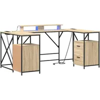 VidaXL Schreibtisch Sonoma Eiche / Braun