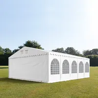 TOOLPORT PRO 7x10m Partyzelt PVC-Plane, weiß mit Bodenrahmen -