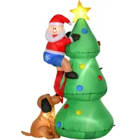 Homcom Aufblasbarer Weihnachtsbaum mit Weihnachtsmann Hund