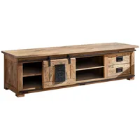 Massivmoebel24 TV-Board Mango 180x55x50 natur lackiert Railway #145