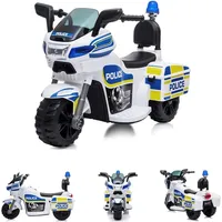 Chipolino Kinder Elektromotorrad Polizei 3 Räder Scheinwerfer Musikfunktion weiß