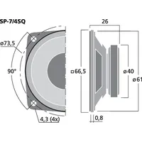 Monacor SP-74SQ schwarz
