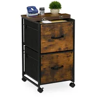 Relaxdays Rollcontainer, 2 Schubladen mit Hängeregister, Industrial-Design, HBT 68x40x40