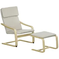 Homcom - Relaxsessel mit Fußhocker, Ruhesessel mit Hocker, Lesesessel,