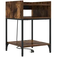 VidaXL Nachtschrank mit Regal Räuchereiche 40 x 40 x