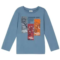 S.Oliver Langarmshirt aus Baumwolle mit Frontprint - blau 92/98