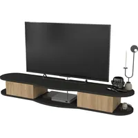 [en.casa] TV Möbel, TV-Lowboard hängend Nyskiri 150x35x19 cm Anthrazit/Eicheoptik