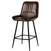 MASSIVMOEBEL24.DE Barstuhl Echtleder 52x57x108 braun IRON Label #116