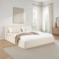 Idimex Polsterbett Dream gepolstert, 180x200 cm Cremeweiß – komfortables
