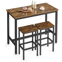 VASAGLE Bartisch-Set 120 x 60 x 90 cm Braun
