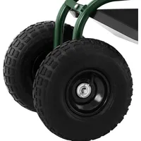 Hillvert Bollerwagen Fahrbarer Gartensitz schwarz