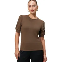 Zero Strukturshirt mit kurzen Puffärmeln 34, BlackCamel | 34