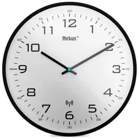 MEBUS Funk Wanduhr 13079 13079 schwarz/weiß