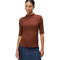 Zero Spitzenshirt mit Stehkragen in cappuccino, | Gr.: 40