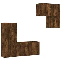 VidaXL 4-tlg. Wohnwand Räuchereiche Holzwerkstoff