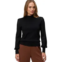 Zero Strickpullover mit transparenten Ärmeln in Black Beauty |
