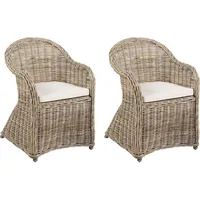 Beliani Sessel Susua II Rattan 2er Set 0 x