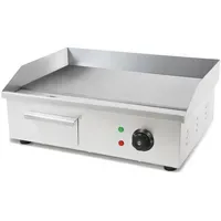 Vertes Grillplatte Bratplatte Plancha Grill Elektrisch 3000W aus Edelstahl