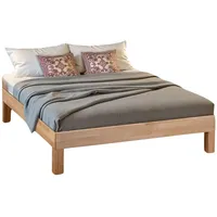 Coemo Massivholzbett natur Holz, 100x200 cm