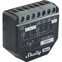 Shelly 2PM Gen4 Relais max. 16A, 2 Kanäle· Messfunktion·