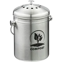 Relaxdays Komposteimer Küche, 5 l, kleiner Mülleimer, Deckel und