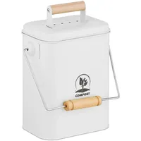 Relaxdays Komposteimer Küche, 3,5 Liter, 2 Aktivkohlefilter, mit Deckel,