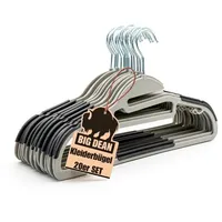 BigDean 20 Stück Kleiderbügel platzsparend antirutsch grau Kleiderbügel Kunststoff