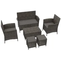 Garmio GARMIO® ASTI Rattan Sitzgruppe 6-teilig Polyrattan Gartenmöbel Set