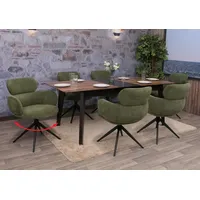 Mendler 6er-Set Esszimmerstuhl HWC-O77, Küchenstuhl Stuhl, drehbar Auto-Return, Stoff