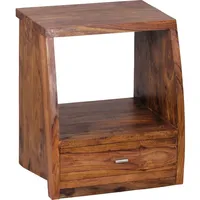 FineBuy Sheesham Massivholz Nachtkonsole 1 Schub Nako Nachttisch Nachtkästchen