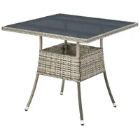 Juskys Yoro Polyrattan Gartentisch quadratisch 80 x 80 cm