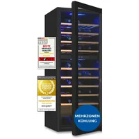 GGV Exquisit Exquisit Weinkühlschrank WS2-78-GTE-160G schwarz