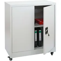 MCW Aktenschrank MCW-O50, Büroschrank Stahlschrank mit Rollen, 2 Türen