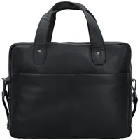 GREENBURRY Fiorentina Aktentasche Leder 37 cm Laptopfach schwarz