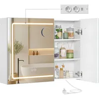 VASAGLE Spiegelschrank 80 cm weiß