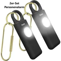 Semptec Selbstverteidigungs-Schlüsselanhänger, 130 dB, Taschenlampe, Akku