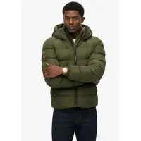 Superdry Hooded Sports Puffer Jacket Army Khaki L
