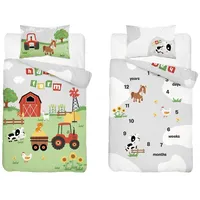 DETEXPOL Babybettwäsche 100x135 Traktor Bauernhof, Baumwolle,