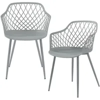 [en.casa] Stühle, Kangasniemi 2er Set Hellgrau