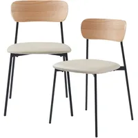 [en.casa] Esszimmerstuhl-Set, Beige