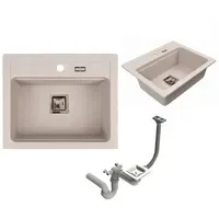 QLS YORK 1-Becken Einbauspüle beige 590 x 500 mm