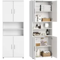 Home collective Hochschrank Badschrank mit 6 Fächern, Badezimmer Aufbewahrung,