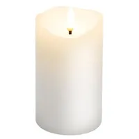 Goobay LED Echtwachskerze 7,5 x 12,5 cm weiß