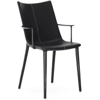 Kartell Armlehnstuhl Leder schwarz