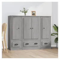 VidaXL Highboards 3 Stk. Grau Sonoma Holzwerkstoff