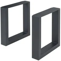 [en.casa] Tischgestell 2er Set Makers Stahl 43x40 cm Schwarz