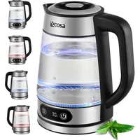 Ecosa Ecosa® Glas Wasserkocher 1,8 Liter 2200 Watt Edelstahl