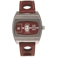 UMF Ruhla Herrenuhr Automatik, Scheibenuhr Limited dunkelrot