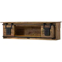 Massivmoebel24 Wandregal Mango / Altholz 130x25x35 Natur lackiert Railway